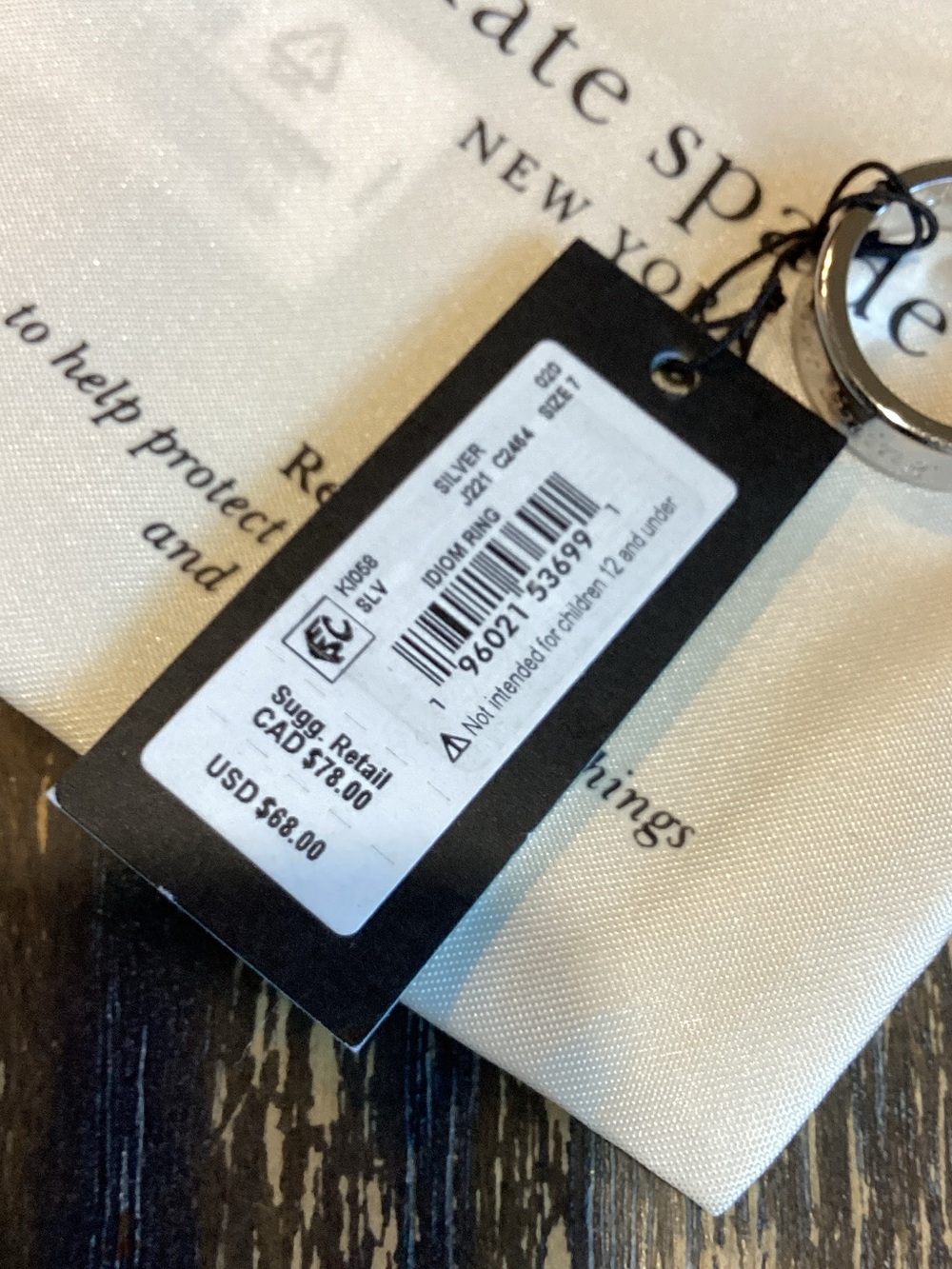 kate spade find the silver lining silver ring - Picture 3 of 7